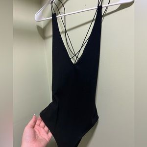 Open Back Vneck Bodysuit